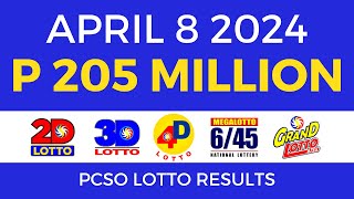 Lotto Result April 8 2024 9pm PCSO [upl. by Sitoiganap]