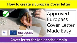 How to create Europass cover letter  Approved Europass Cover Letter Made easy [upl. by Esinehs]