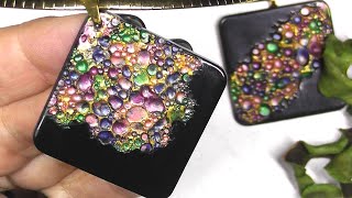 Amazing Metallic Colorful Pattern On The Polymer Clay – With A Very Simple Technique [upl. by Saffian]