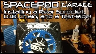 Vortex Rear Sprocket Install with DID Chain amp TestRide [upl. by Etteb]