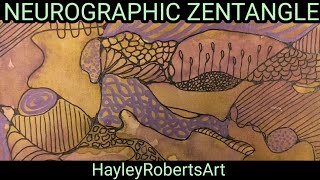 NEUROGRAPHIC ZENTANGLE using a WATERCOLOR background [upl. by Repsag207]