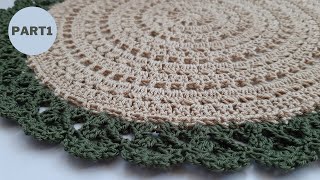 Placemat Crochet Tutorial PART1 [upl. by Sello]