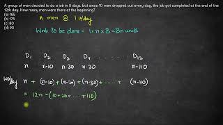 A group of men decided to do a job in 8 days Time amp Work CAT 1995 Quant Solution PYQs [upl. by Chiou382]