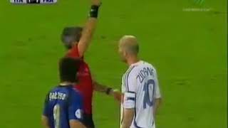 Zidanes skallning på Marco Materazzi i VM finalen 2006 mellan Frankrike och Italien [upl. by Boylston786]