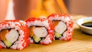 Raspberry Masago Sushi Roll  Recipe [upl. by Kerred258]