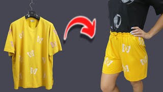 How to make comfortable shorts from a Tshirt for 15 minutes [upl. by Nyltiac]