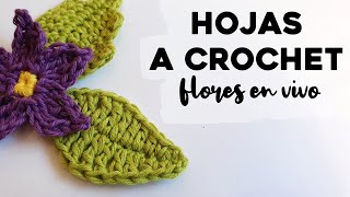 CÓMO TEJER HOJAS A CROCHET Tutorial paso a paso de hojas de flores a crochet  Ahuyama Crochet [upl. by Yank265]