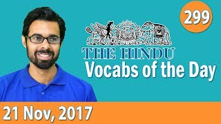 ✅ Daily The Hindu Vocabulary 21st Nov 2017  Learn 10 New Words with Tricks  Day299 [upl. by Batchelor]