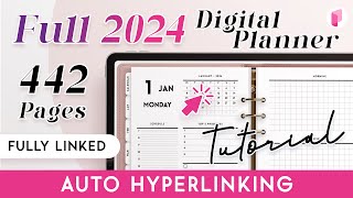 How to make a Full Digital Planner for 2024  Hyperlinked [upl. by Roxie]