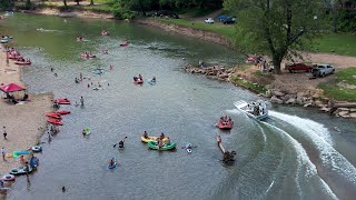 Floating Memorial Weekend 2023 Illinois River Tahlequah Oklahoma Drone [upl. by Aeirdna892]