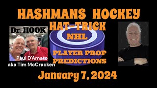 NHL Player Props Predictions Picks amp Parlay Today 1724 Hashmans Hockey Hattrick [upl. by Nyrehtac]