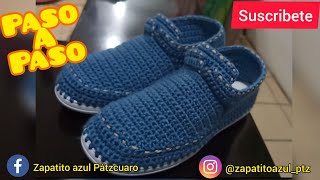 Pantuflas para hombre tejidas a crochet [upl. by Nikki728]