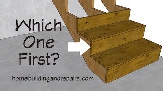 What Goes On First Stair Tread Or Riser  Building And Construction Tips [upl. by Sawtelle]