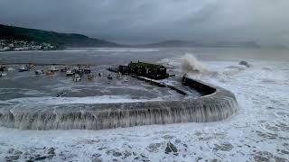 Storm Ciaran hits Lyme Regis drone clips  2nd November 2023 [upl. by Haidabo60]