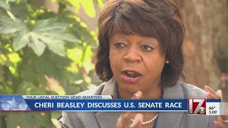 US Senate hopeful Cheri Beasley talks vaccine mandates workforce shortages with CBS 17 [upl. by Asli]