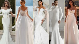 100 Stunning Wedding Dress Styles Aline Mermaid High Neck Detachable Skirts amp Sheath Dresses [upl. by Yemorej652]