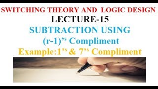 SUBTRACTION USING r1s complement Lect15 Hindi [upl. by Abbotsun]