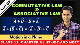 Scalars and Vectors Lec 07  Commutative Law and Asociative Law of Vector Addition  JEE  NEET [upl. by Hillegass]