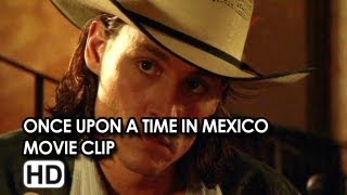 Johnny Depp in quotShooting the Cook Restoring the Balancequot Movie Clip from Once Upon a Time in Mexico [upl. by Pru]