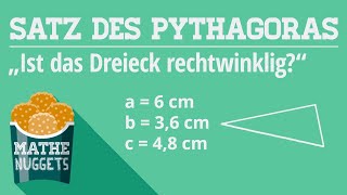 Mathe 9  Satz des Pythagoras  Ist das Dreieck rechtwinklig  Rechtwinkligkeit überprüfen [upl. by Assirt607]