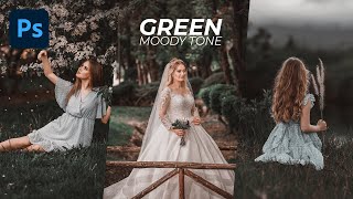 Green Tone Preset  Photoshop Tutorial  Green Moody Color Grading in Photoshop [upl. by Lytton]