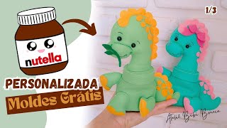 Como personalizar nutella  Nutella personalizada em feltro  MOLDES GRÁTIS [upl. by Atihcnoc616]