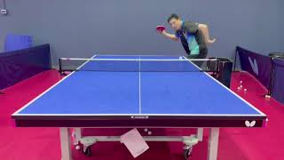 Butterfly Training Tips with Ju Mingwei  Forehand Sidespin Underspin Serve [upl. by Dnivra239]