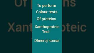 Colour tests of proteins Xanthoproteic test [upl. by Senilec]