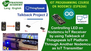 Controlling LED From One Nodemcu to Another Nodemcu Using TalkBack Commands of Thingspeak  Project2 [upl. by Erna]