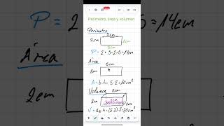 Perímetro área y volumen de un rectángulo y prisma rectangular matemáticas geometria [upl. by Eanod]