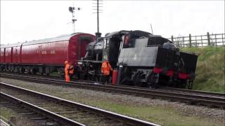 Derailment at Quorn 46521 GCR Swithland Steam Gala Sat 27 April 2013 [upl. by Odlanyer711]