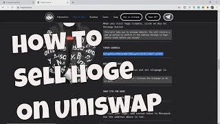 How to Sell Hoge amp Other Crypto on Uniswap [upl. by Itin831]