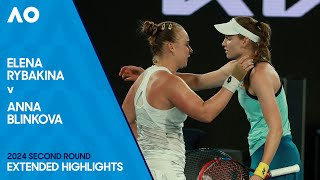 Elena Rybakina v Anna Blinkova Extended Highlights  Australian Open 2024 Second Round [upl. by Cart]