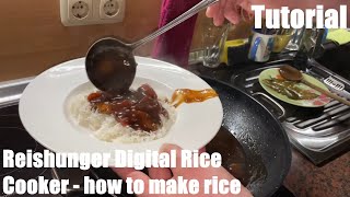 How to make delicious rice using Reishunger Digital Rice Cooker white basmati  jasmine rice recipe [upl. by Gresham]