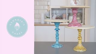 How To Make Your Own Cake Stand  Georgias Cakes [upl. by Errecart]