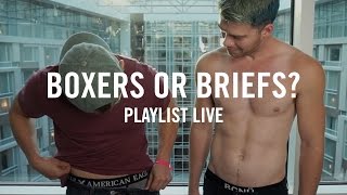 YouTubers at Playlist Live Answer Boxers or Briefs With DanielXMiller  2016 Mens Fashion [upl. by Arturo]