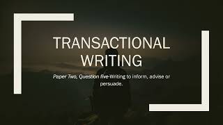 English Language Transactional Writingenglishlanguage gcseenglish [upl. by Anikas224]