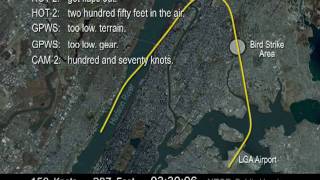 NTSB Animation US Airways Flight 1549  The Hudson River Emergency Landing [upl. by Htepsle]