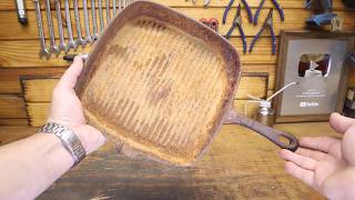 Cast iron steak pan saved from the recycling yard Clean Season Test [upl. by Rolyt]