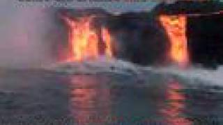 Kilauea Lava Update  Waikupanaha Ocean Lavafalls [upl. by Ayinat]