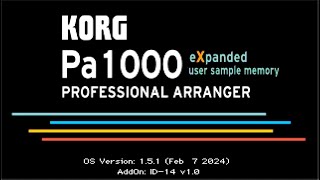 KORG PA1000 OS V1 5 1 eXpanded user sample memory [upl. by Arhoz]