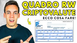 Come Compilare il QUADRO RW delle CRIPTOVALUTE Esempio Completo [upl. by Arrek363]