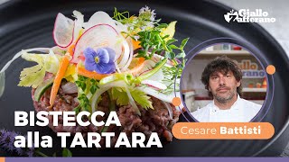 BISTECCA ALLA TARTARA 🥩 – SPETTACOLARE preparata dallo Chef CESARE BATTISTI 😋 [upl. by Aisirtap]