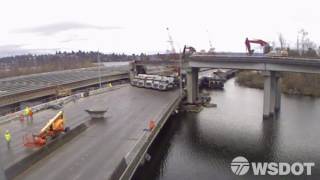 SR 520  Removal of westbound offramp timelapse  West Approach Bridge North Project  Dec 2016 [upl. by Neerac]