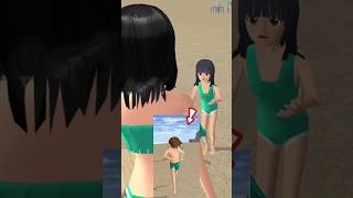 Naughty Yuta destroys Mios sand house Rina helps Mio make a sand castle sakuraschoolsimulator [upl. by Bronder979]