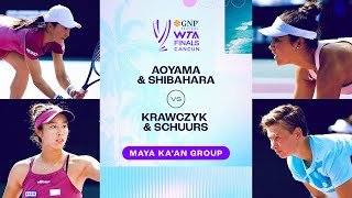 AoyamaShibahara vs KrawczykSchuurs  2023 WTA Finals Group Stage  WTA Match Highlights [upl. by Ldnek]