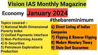 Economy  Vision IAS Monthly Magazine  January 2024 [upl. by Assirralc325]