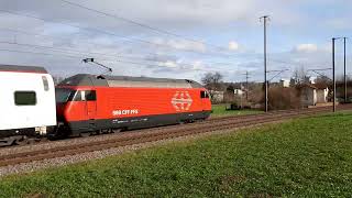 SBB Re 460  IC2020 in Bassersdorf [upl. by Haisej]