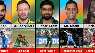 Famous Cricketers with Their Trademark Shots [upl. by Fox]