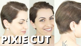 HAIRCUT TUTORIAL HOW TO CUT YOUR PIXIE AT HOME Haircutting  Trimming short hair for men and women [upl. by Oicangi625]